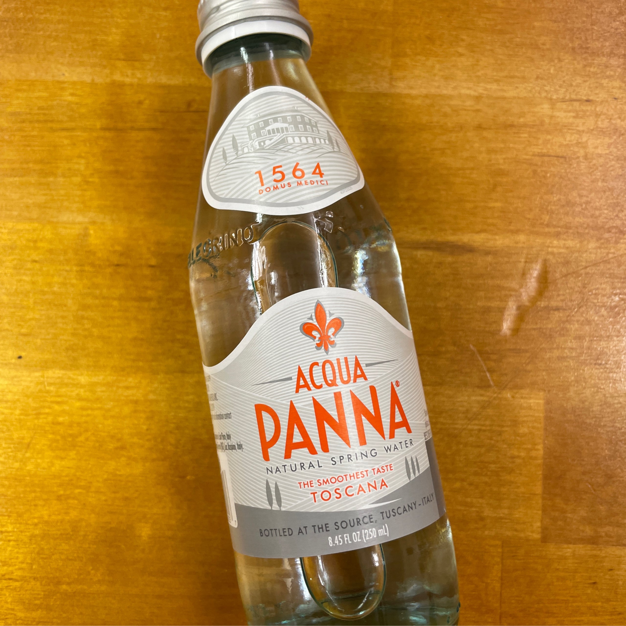 Acqua Panna Natural Spring Water, Tuscany, Italy, 250ml Bottle